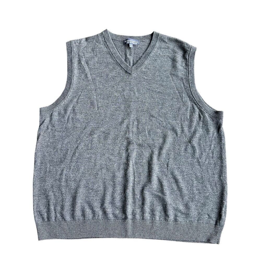 Hart Schaffner Marx Extra Fine Merino Wool Sweater Vest XL Gray
